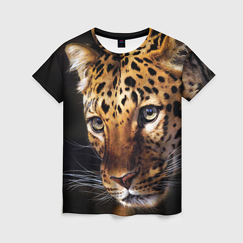 Женская футболка Глаза леопарда / 3D-принт – фото 1