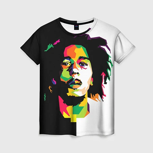 Женская футболка Bob Marley: Colors / 3D-принт – фото 1