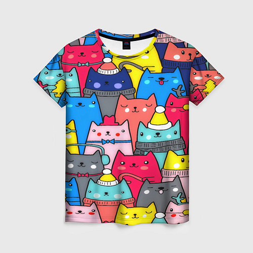 Женская футболка Отряд котиков / 3D-принт – фото 1
