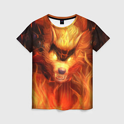 Женская футболка Fire Wolf