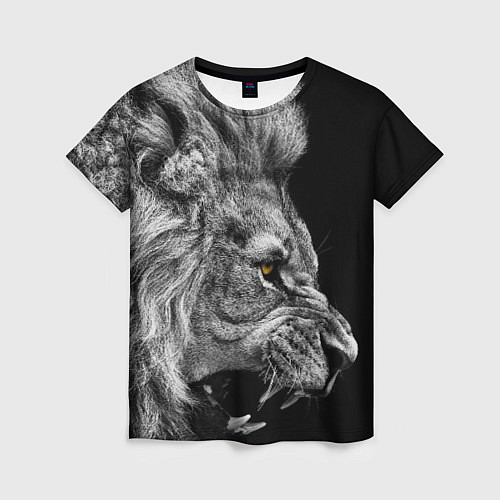 Женская футболка Оскал льва / 3D-принт – фото 1