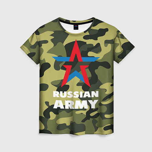 Женская футболка Russian army / 3D-принт – фото 1