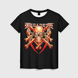 Футболка женская Megadeth: Gold Skull, цвет: 3D-принт