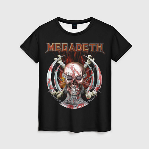 Женская футболка Megadeth: Skull in chains / 3D-принт – фото 1