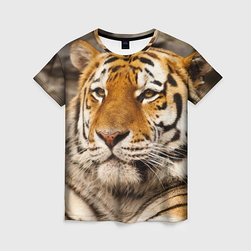 Женская футболка Мудрый тигр / 3D-принт – фото 1