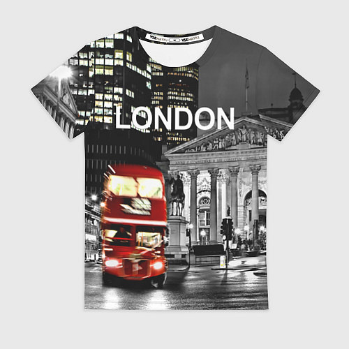 Женская футболка Лондон - ночной автобус / 3D-принт – фото 1