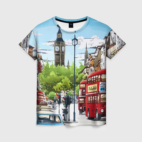 Женская футболка Улицы Лондона -Big Ben / 3D-принт – фото 1