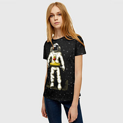 Футболка женская Космонавт с уточкой, цвет: 3D-принт — фото 2