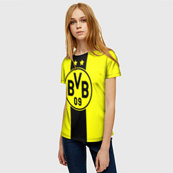 Футболка женская BVB FC: Yellow line, цвет: 3D-принт — фото 2