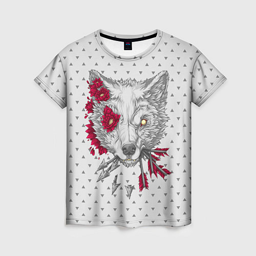 Женская футболка Волчья ярость / 3D-принт – фото 1