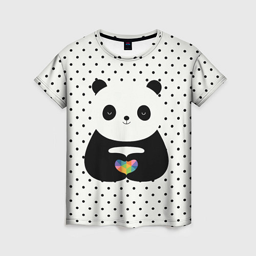 Женская футболка Любовь панды / 3D-принт – фото 1