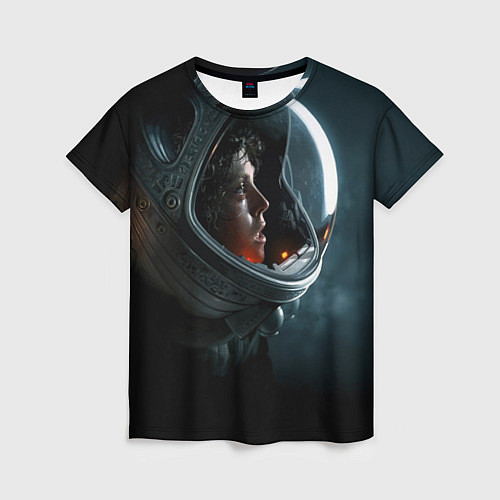 Женская футболка Девушка космонавт / 3D-принт – фото 1