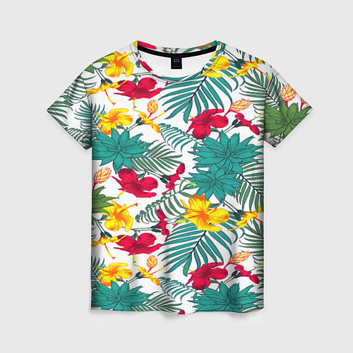 Женская футболка Тропический узор / 3D-принт – фото 1