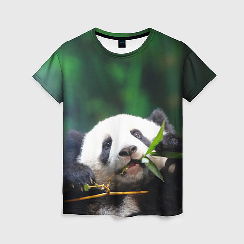 Женская футболка Панда на ветке / 3D-принт – фото 1