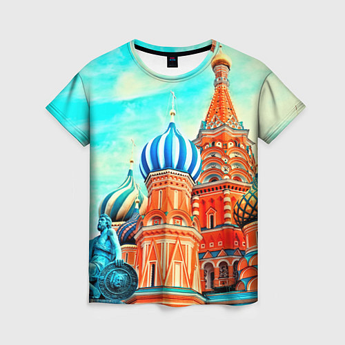 Женская футболка Blue Kremlin / 3D-принт – фото 1
