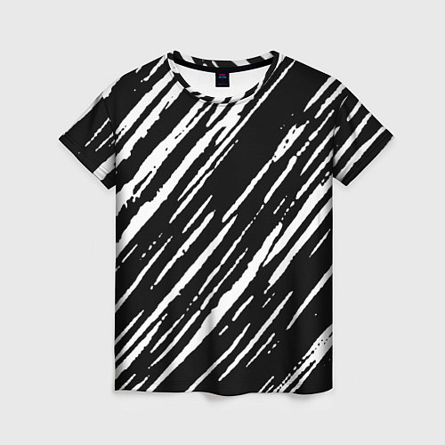 Женская футболка Black&White stroke / 3D-принт – фото 1