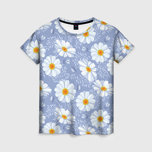 Женская футболка Нежные ромашки / 3D-принт – фото 1