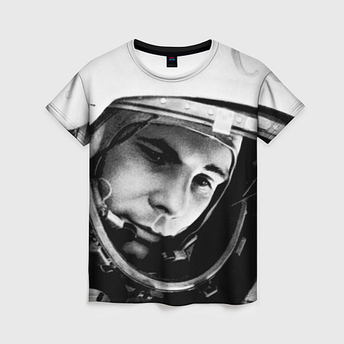 Женская футболка Гагарин космонавт / 3D-принт – фото 1