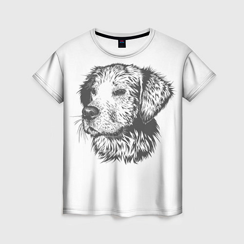 Женская футболка Собака: карандаш / 3D-принт – фото 1