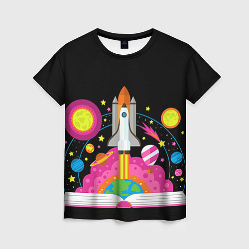 Женская футболка Космос / 3D-принт – фото 1