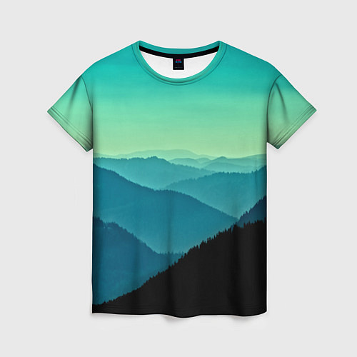 Женская футболка Туманный лес / 3D-принт – фото 1
