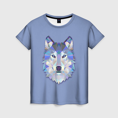 Женская футболка Геометрический волк / 3D-принт – фото 1