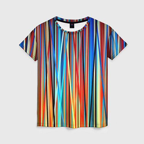 Женская футболка Colored stripes / 3D-принт – фото 1