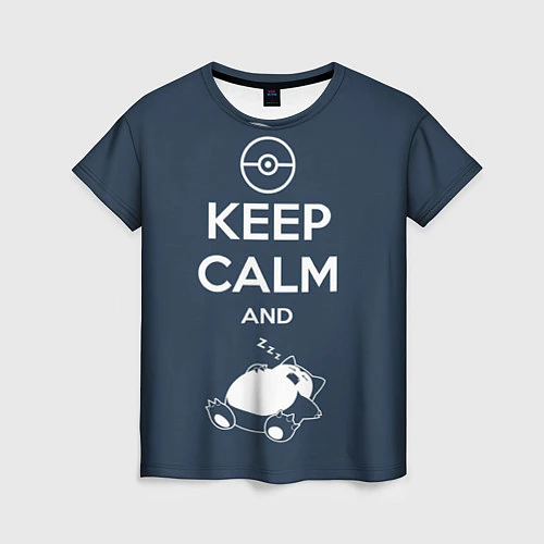 Женская футболка Keep Calm & Squirtle / 3D-принт – фото 1