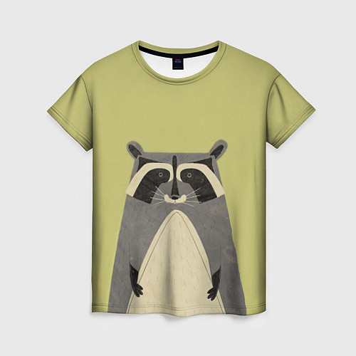 Женская футболка Дедушка енот / 3D-принт – фото 1