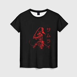 Футболка женская Японские иероглифы - самурай, цвет: 3D-принт