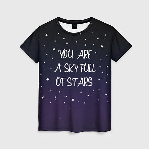 Женская футболка Coldplay: Night Sky / 3D-принт – фото 1