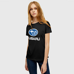 Футболка женская Subaru - emblem, цвет: 3D-принт — фото 2