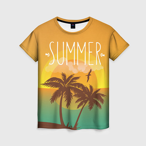 Женская футболка Летний пляж / 3D-принт – фото 1