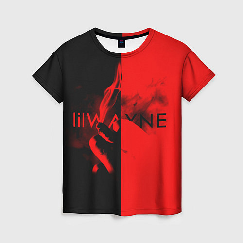 Женская футболка Lil Wayne: Black & Red / 3D-принт – фото 1
