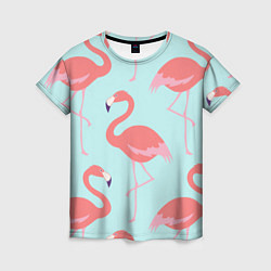 Женская футболка Розовые фламинго