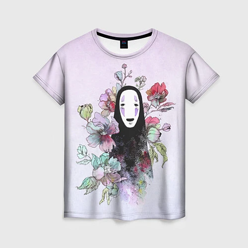 Женская футболка Безликий в цветах / 3D-принт – фото 1