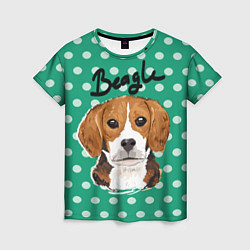 Женская футболка Beagle Face
