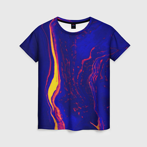 Женская футболка Ультрафиолетовые разводы / 3D-принт – фото 1