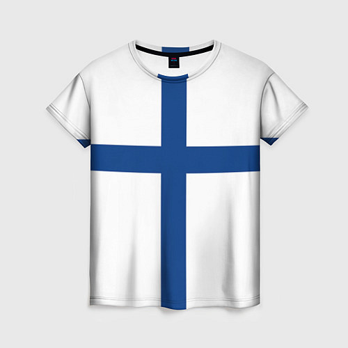 Женская футболка Флаг Финляндии / 3D-принт – фото 1