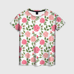 Женская футболка Розы Паттерн