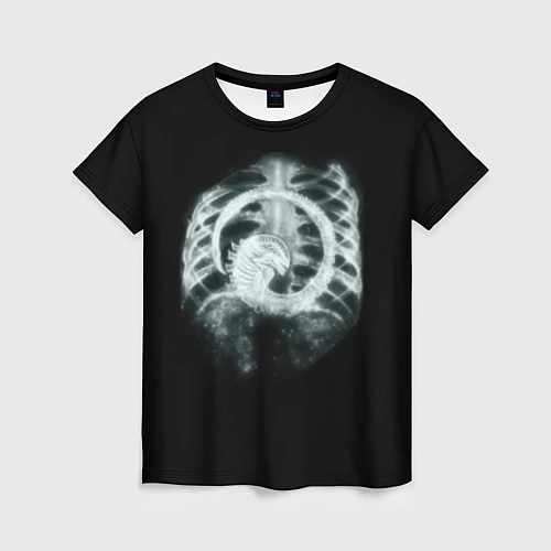 Женская футболка Чужой в желудке / 3D-принт – фото 1