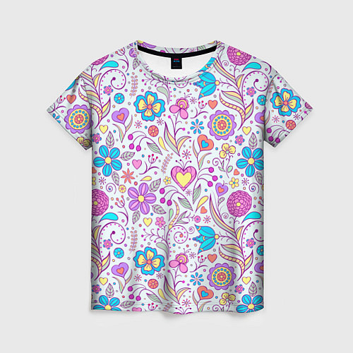 Женская футболка Цветочный сад / 3D-принт – фото 1
