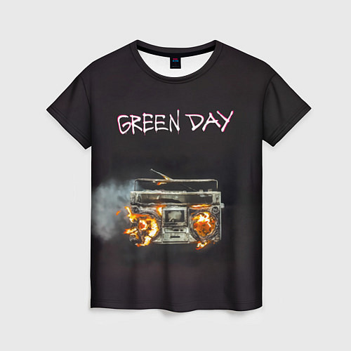 Женская футболка Green Day магнитофон в огне / 3D-принт – фото 1