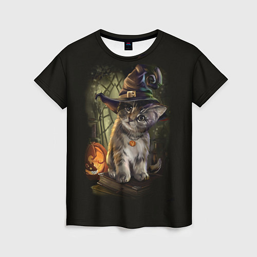 Женская футболка Ведьмин котенок / 3D-принт – фото 1