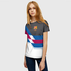 Футболка женская Barcelona FC: White style, цвет: 3D-принт — фото 2
