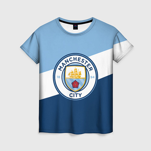 Женская футболка FC Manchester City: Colors / 3D-принт – фото 1