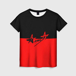 Женская футболка АлисА: Черный & Красный