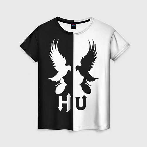 Женская футболка HU: Black & White / 3D-принт – фото 1
