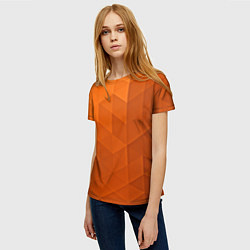 Футболка женская Orange abstraction, цвет: 3D-принт — фото 2
