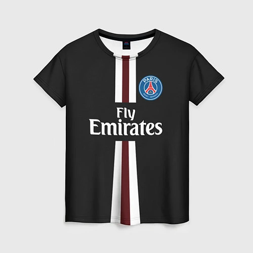 Женская футболка PSG FC: Black 2018 / 3D-принт – фото 1